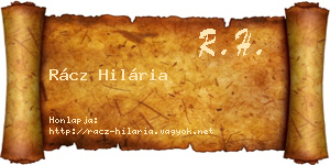 Rácz Hilária névjegykártya